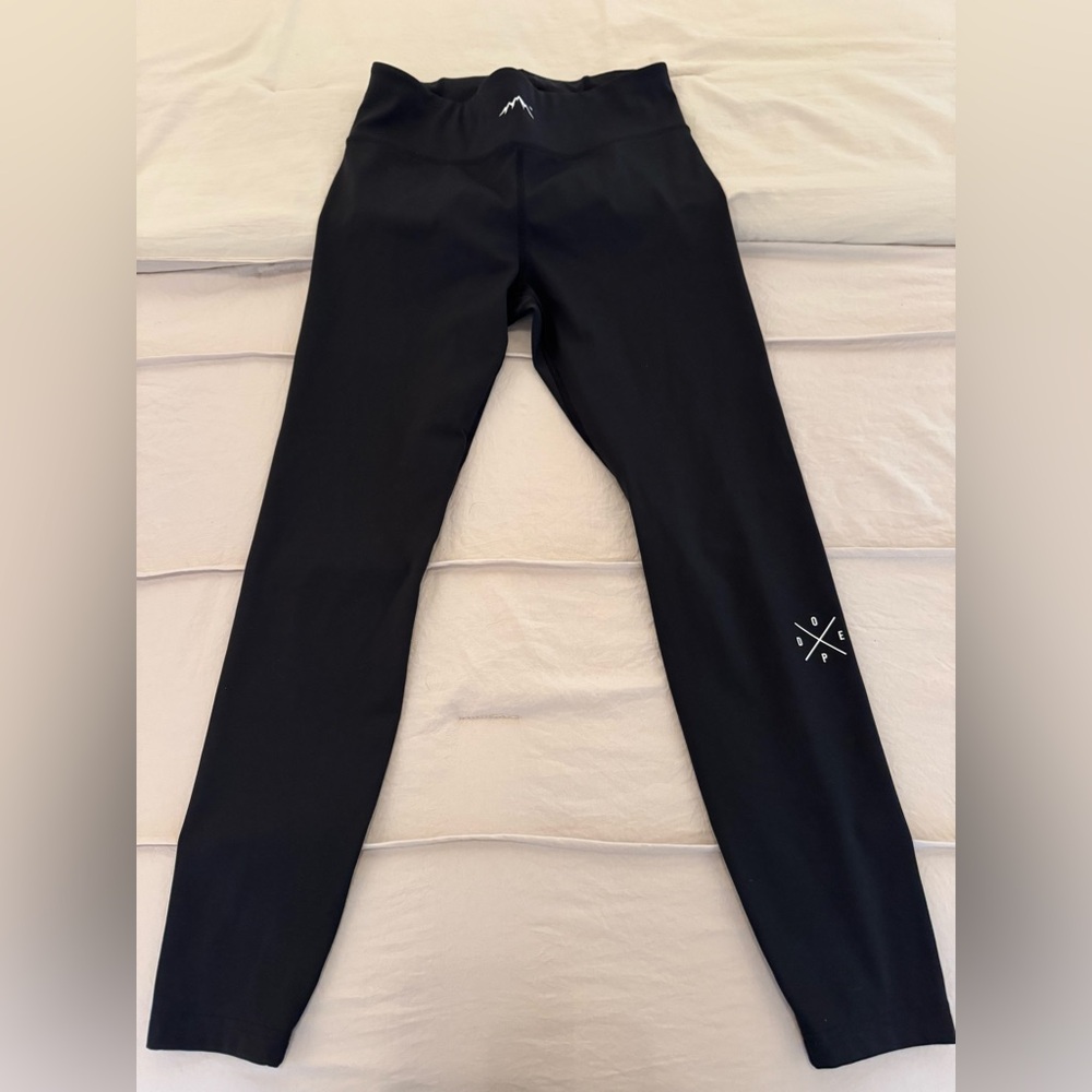 DOPE Black Womens Leggings with White Accent